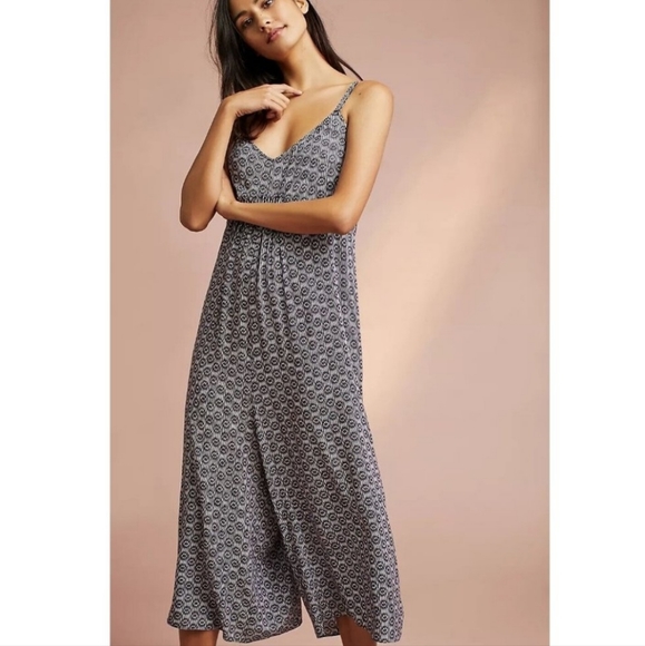 Anthropologie Floreat Navy-White Wide Leg Jumpsuit. Like New! - Picture 13 of 16